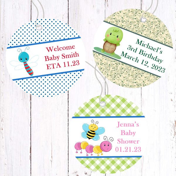 Personalized Cute Bug Ladybug Caterpillar Thank You Favor Tags - Favors Today