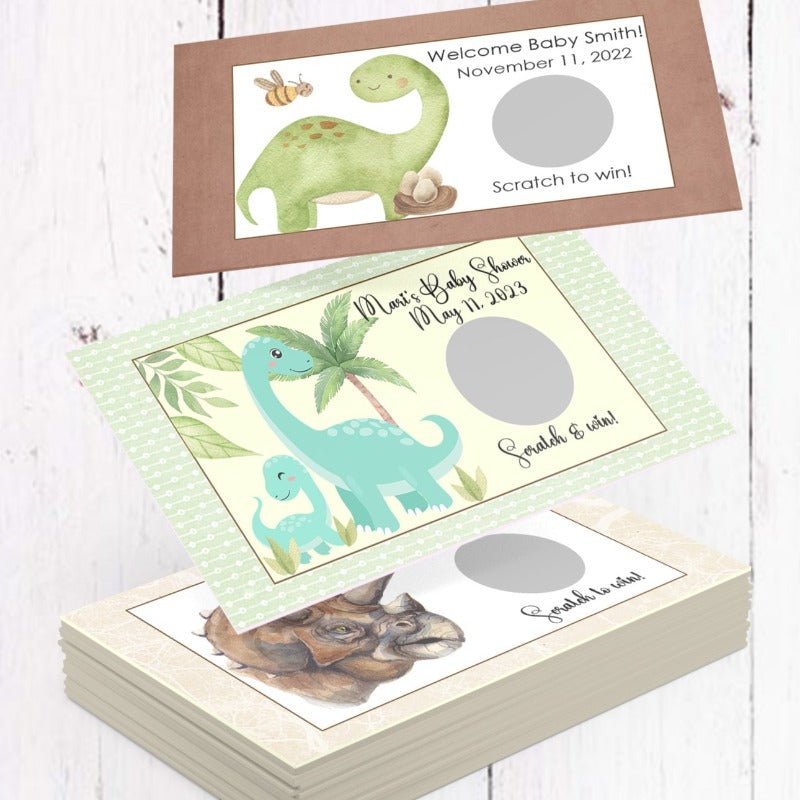 Personalized Dinosaur Scratch Off Game Cards - Favors Today