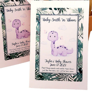 Personalized Dinosaur Seed Packet Party Favors Many Options - Favors Today