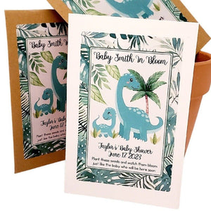 Personalized Dinosaur Seed Packet Party Favors Many Options - Favors Today