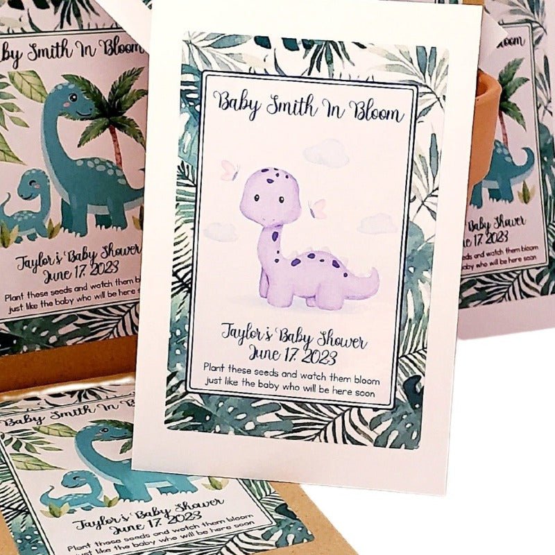 Personalized Dinosaur Seed Packet Party Favors Many Options - Favors Today