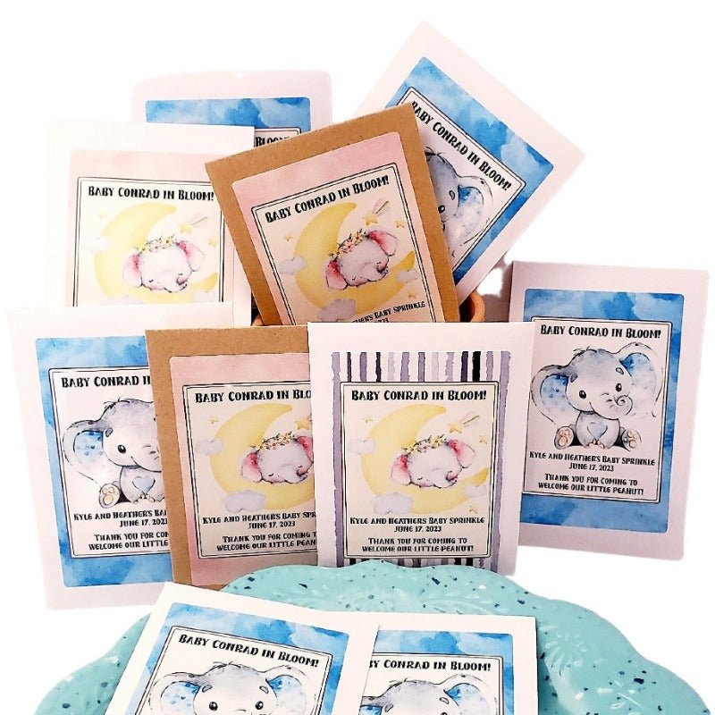 Personalized Elephant Seed Packet Party Favors Many Options - Favors Today