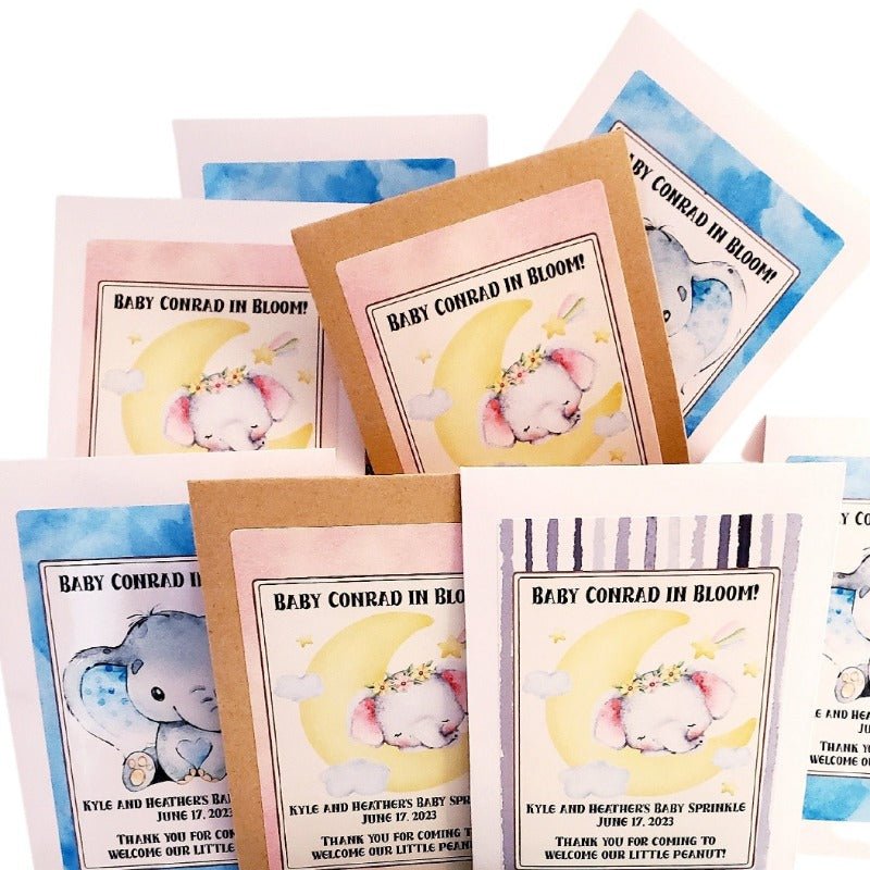 Personalized Elephant Seed Packet Party Favors Many Options - Favors Today