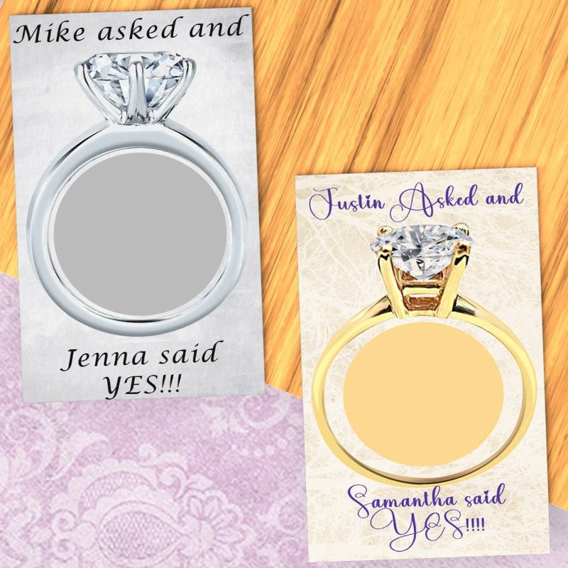 Personalized Engagement Ring Bridal Shower Scratch Off Game Cards - Favors Today