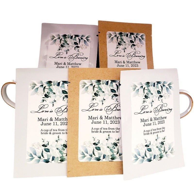 Bridal Shower Favors Eucalyptus and Greenery Design Tea Bag Favor-4