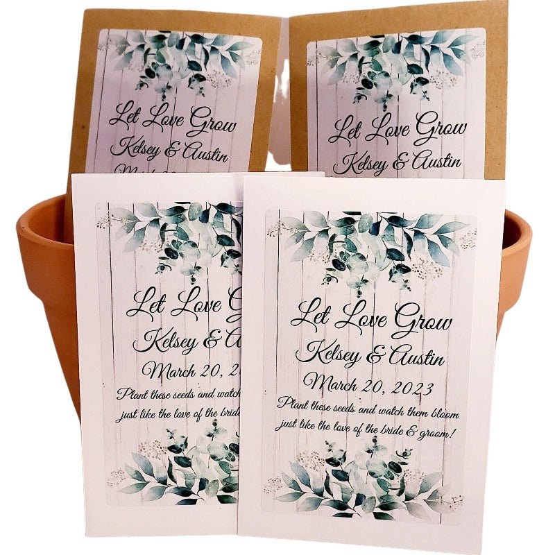 Personalized Eucalyptus Greenery Seed Packet Party Favors Many Options - Favors Today