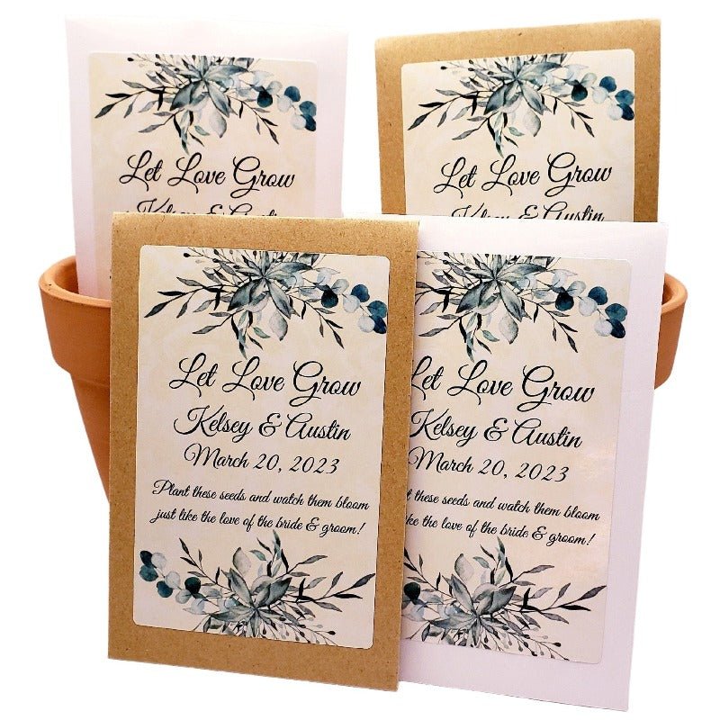 Personalized Eucalyptus Greenery Seed Packet Party Favors Many Options - Favors Today