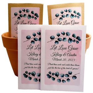 Personalized Eucalyptus Greenery Seed Packet Party Favors Many Options - Favors Today