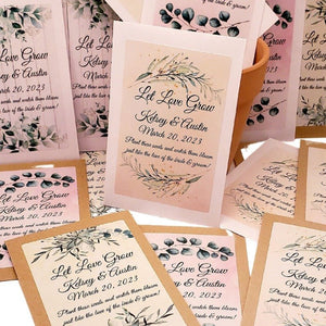 Personalized Eucalyptus Greenery Seed Packet Party Favors Many Options - Favors Today