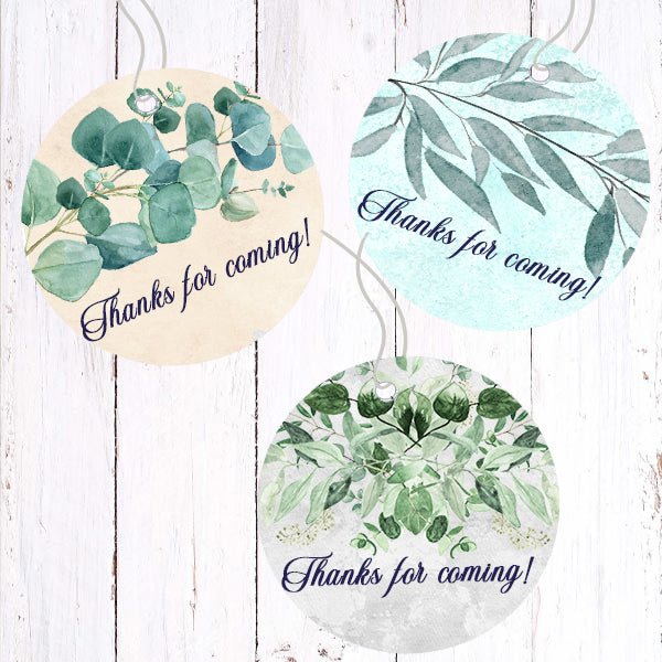 Personalized Eucalyptus Greenery Thank You Favor Tags - Favors Today
