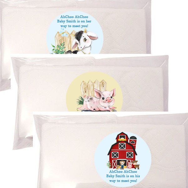 Personalized Farm Animal and Tractor Tissue Party Favors Many Options - Favors Today