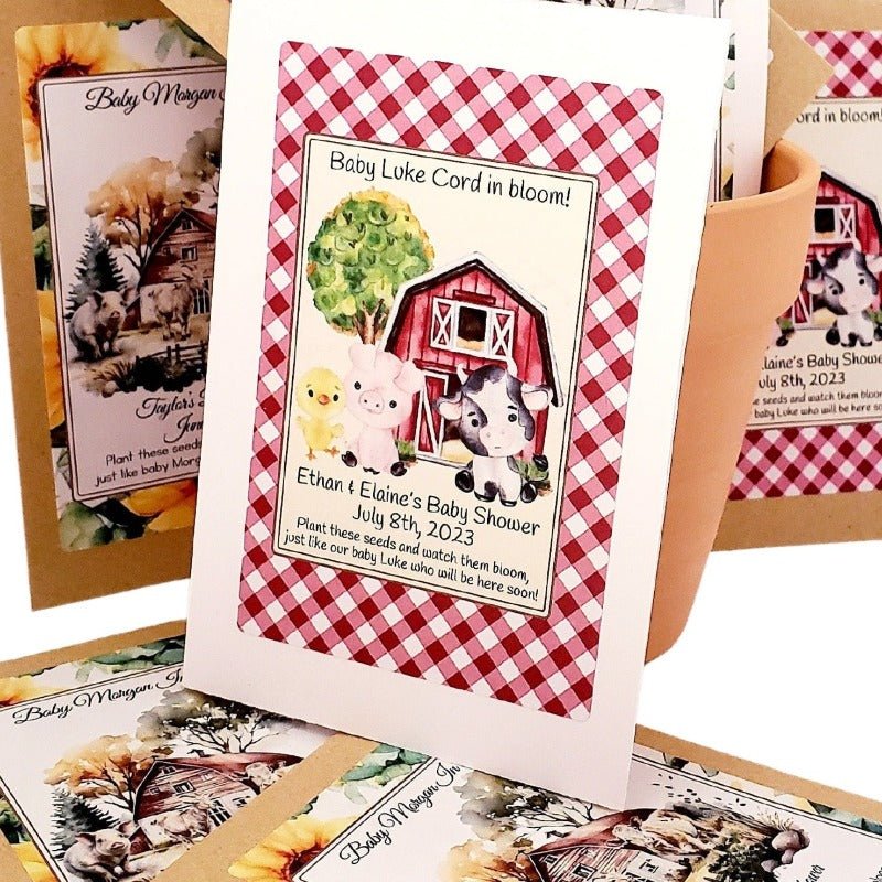 Personalized Farm Animal Tractor Seed Packet Party Favors Many Options - Favors Today