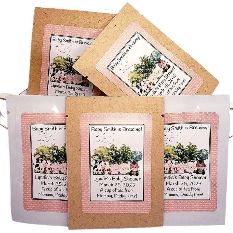 Farm Party Favors Personalized Tea Bag Favor Custom Gift Idea-5