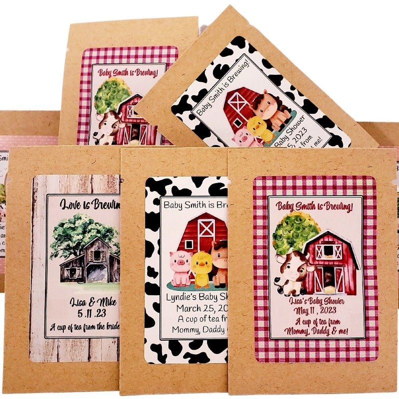 Farm Party Favors Personalized Tea Bag Favor Custom Gift Idea-1