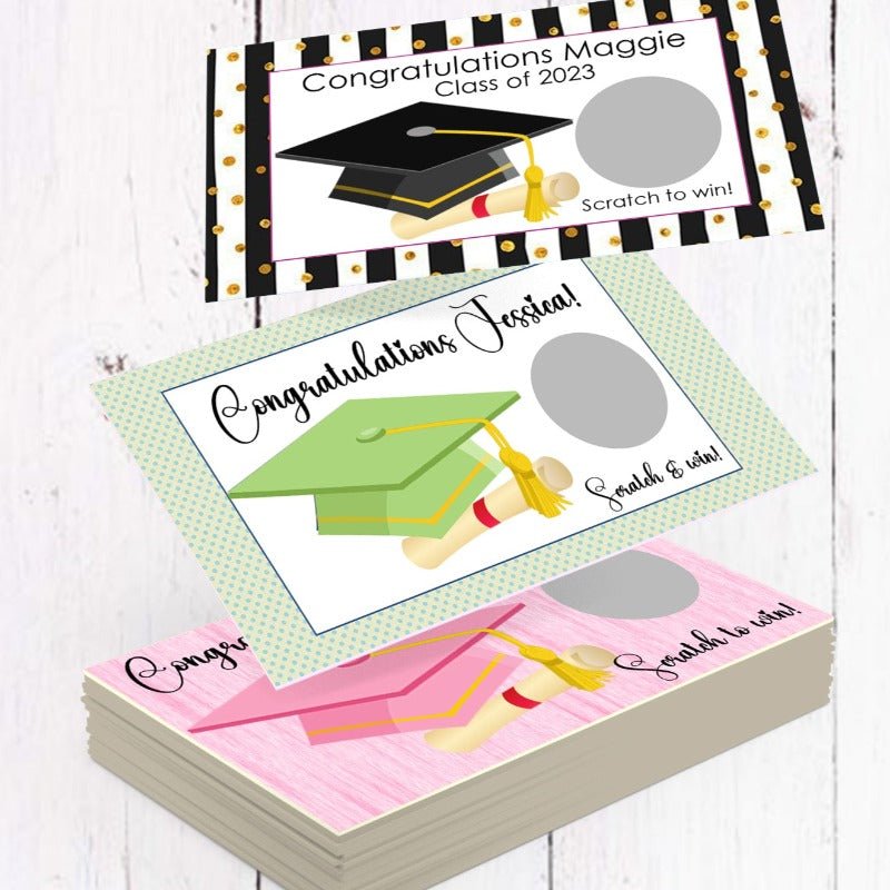 Personalized Graduation Party Scratch Off Game Cards - Favors Today