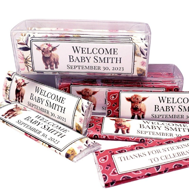 Personalized Highland Cow Gum Stick Party Favors Custom Party Idea - Favors Today