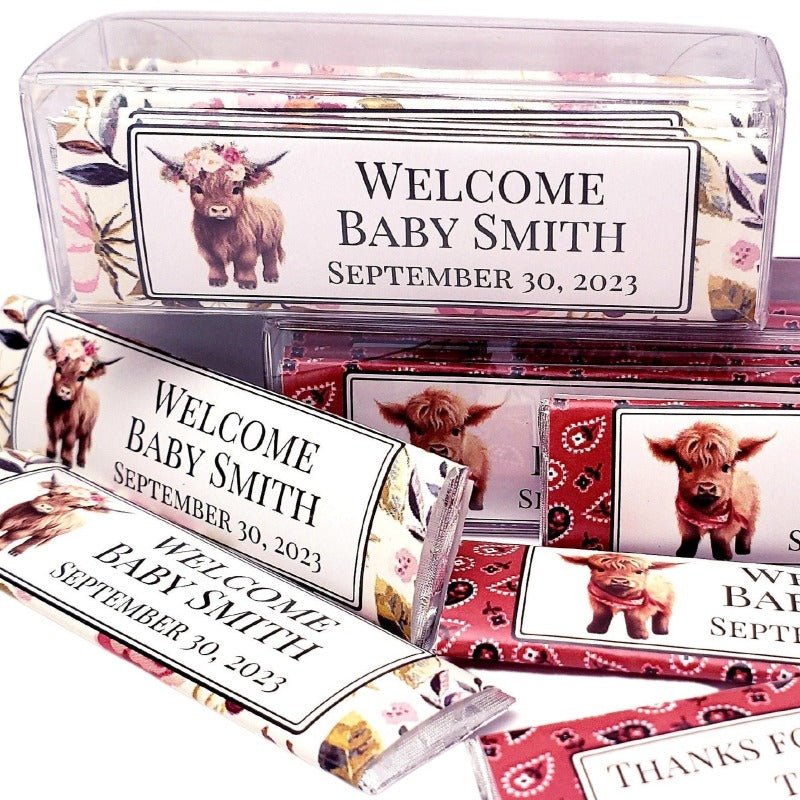 Personalized Highland Cow Gum Stick Party Favors Custom Party Idea - Favors Today