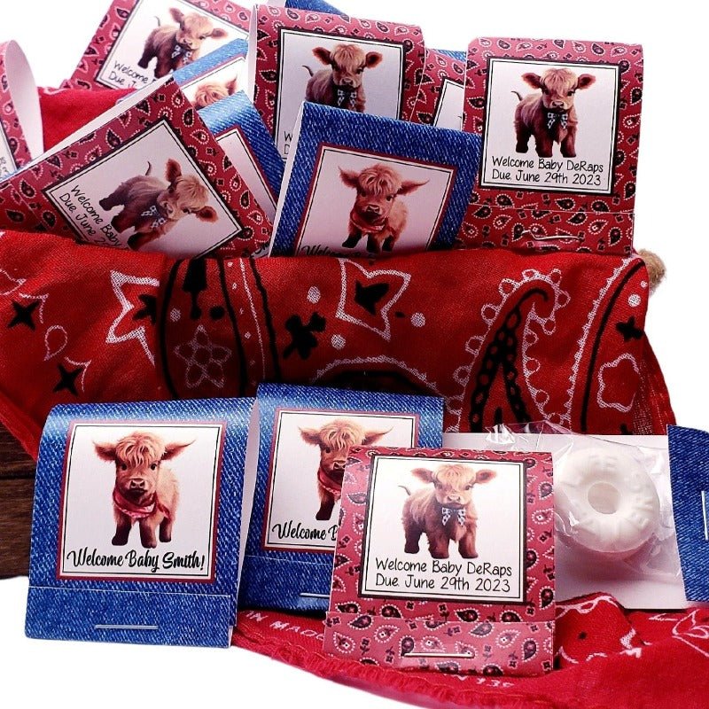 Personalized Highland Cow Matchbook Mint Party Favor Custom Decoration - Favors Today