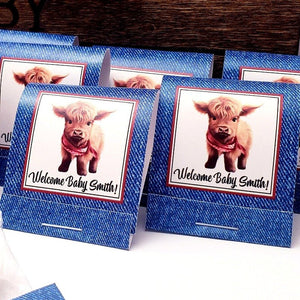 Personalized Highland Cow Matchbook Mint Party Favor Custom Decoration - Favors Today