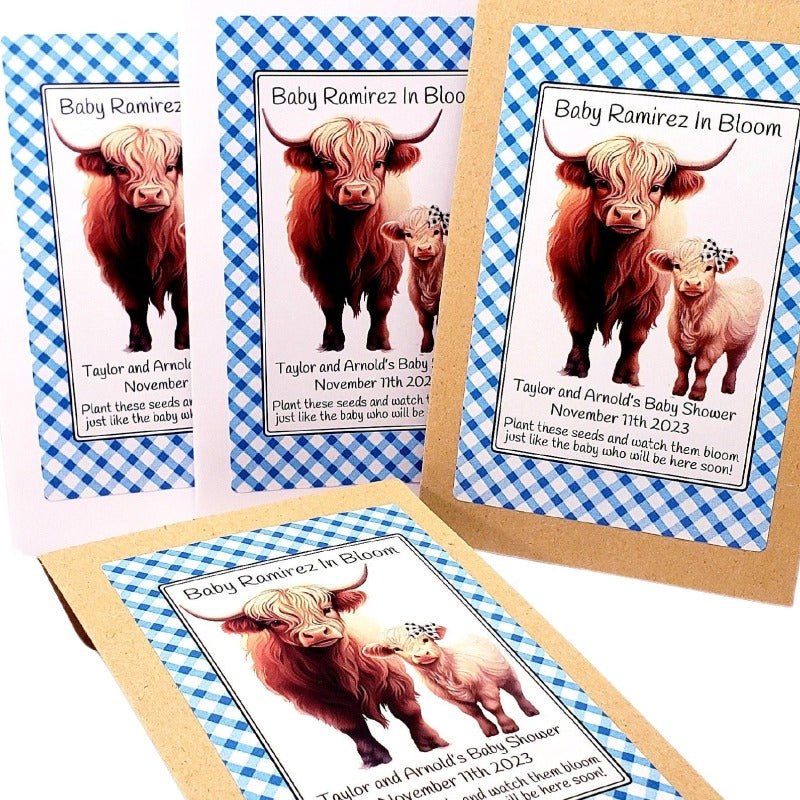 Personalized Highland Cow Seed Packet Party Favors Custom Party Decor - Favors Today