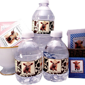 Personalized Highland Cow Water Bottle Labels - Favors Today