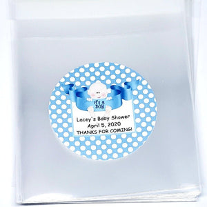 Personalized Its a Boy Baby Shower Small Cello Party Favor Bags - Favors Today