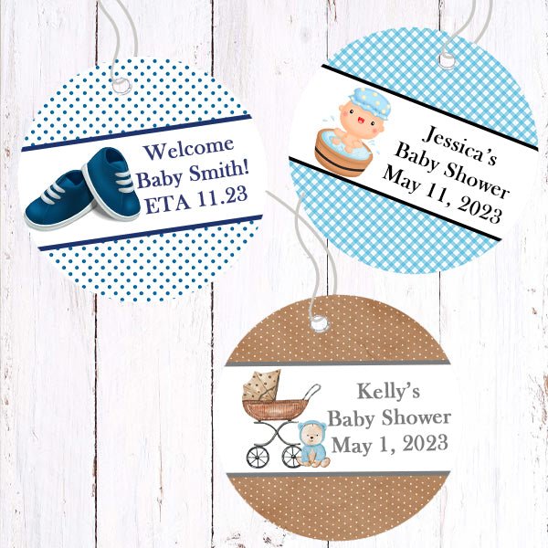 Personalized Its a Boy Baby Shower Thank You Favor Tags - Favors Today