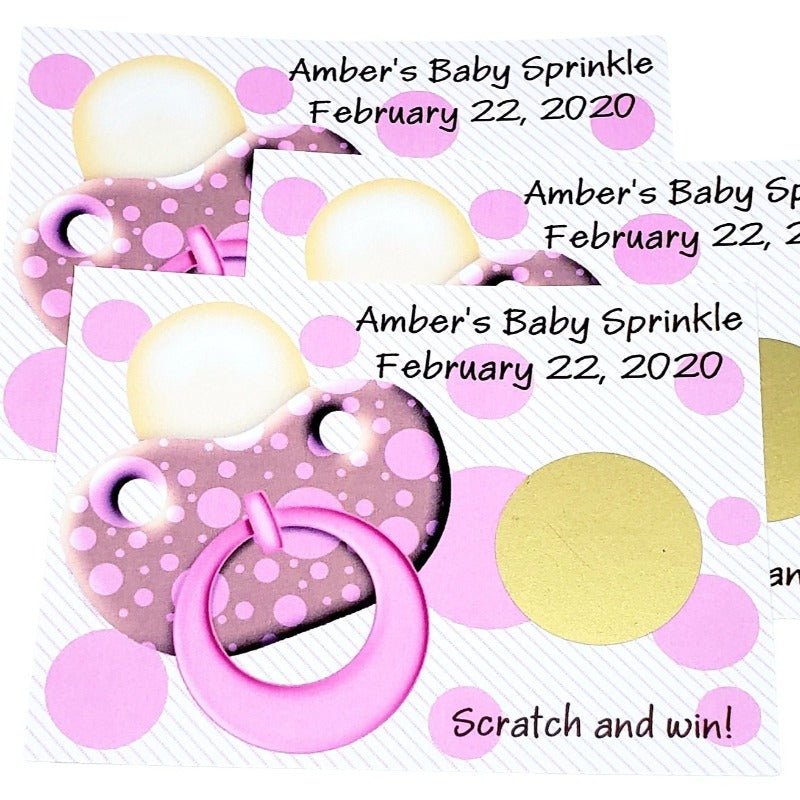 Personalized Its a Girl Baby Shower Scratch Off Game Cards Options - Favors Today