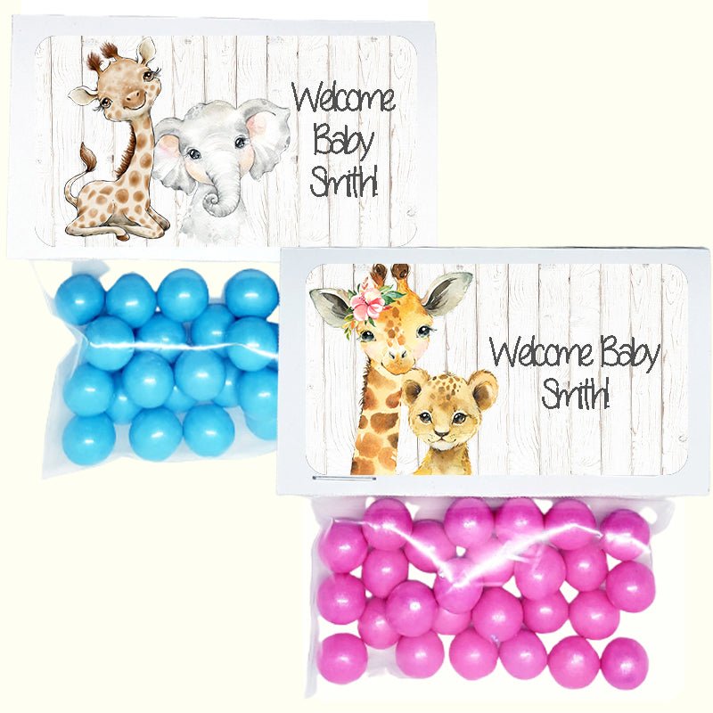Personalized Jungle Safari Animal Custom Treat Favor Bags and Toppers - Favors Today