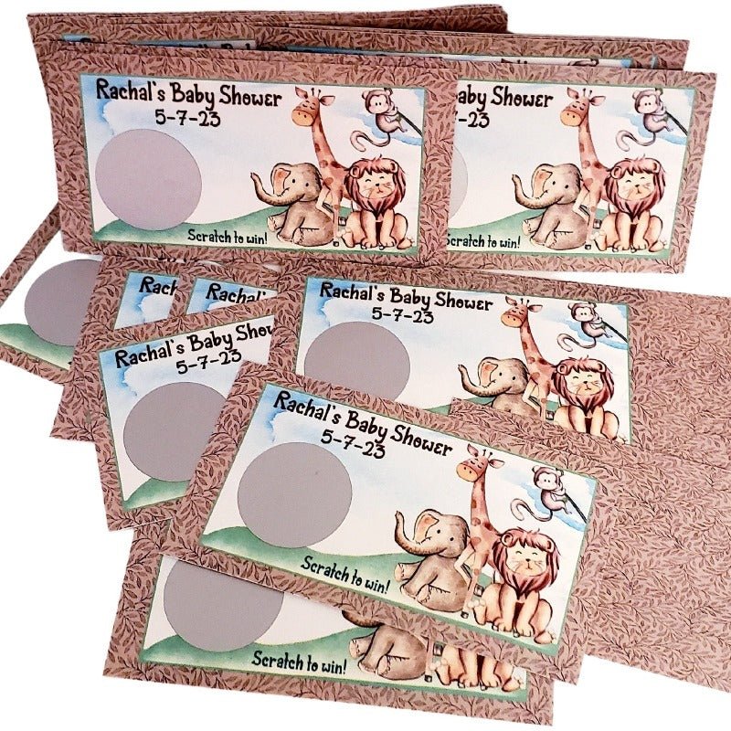 Personalized Jungle Safari Animal Scratch Off Game Cards - Favors Today