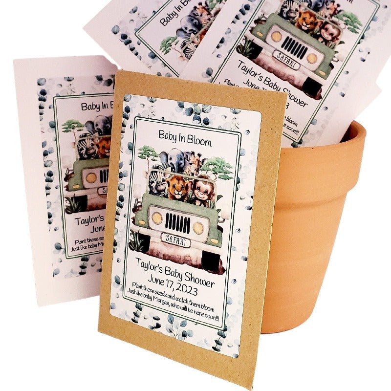 Personalized Jungle Safari Animal Seed Packet Favors Many Options - Favors Today