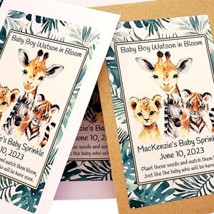 Personalized Jungle Safari Animal Seed Packet Favors Many Options - Favors Today