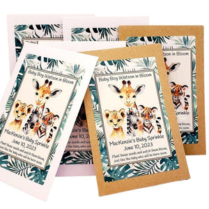 Personalized Jungle Safari Animal Seed Packet Favors Many Options - Favors Today