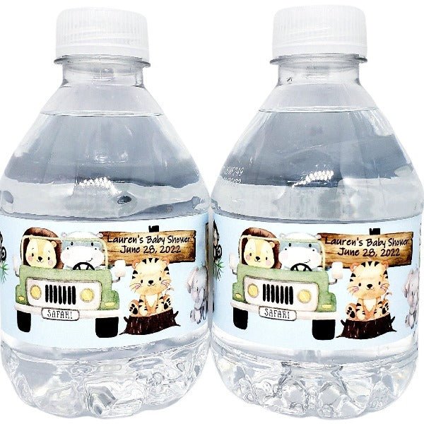 Personalized Jungle Safari Animal Water Bottle Labels Many Options - Favors Today