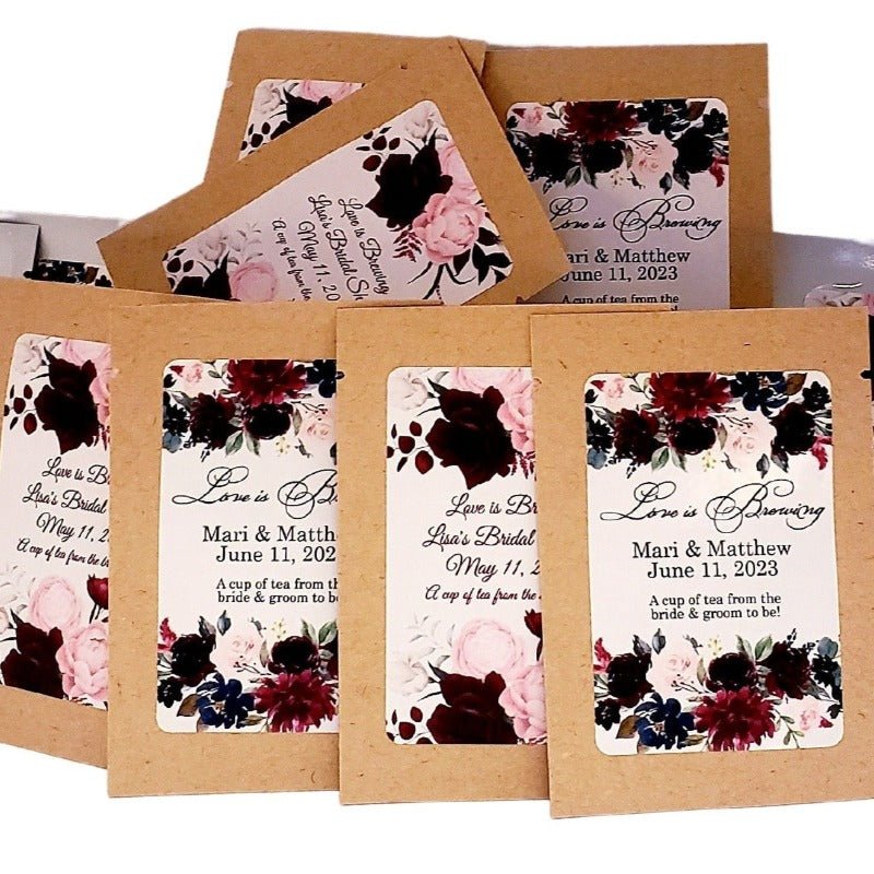 Bridal Shower and Wedding Favors Maroon Floral Party Favors-1