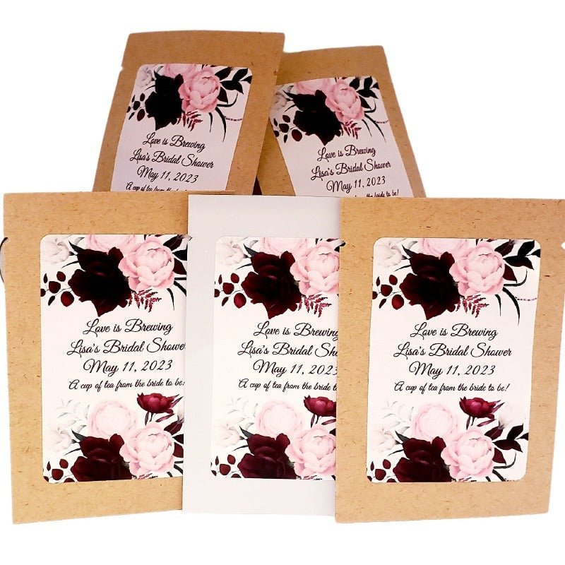 Bridal Shower and Wedding Favors Maroon Floral Party Favors-2