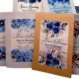 Bridal Baby Shower and Wedding Favors Blue Floral Tea Bag Gift Favor-1