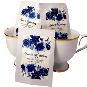 Bridal Baby Shower and Wedding Favors Blue Floral Tea Bag Gift Favor-7