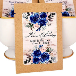 Bridal Baby Shower and Wedding Favors Blue Floral Tea Bag Gift Favor-4