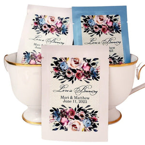 Bridal Baby Shower and Wedding Favors Blue Floral Tea Bag Gift Favor-5