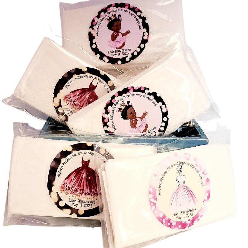 Personalized Prince and Princess Tissue Party Favors Many Options - Favors Today