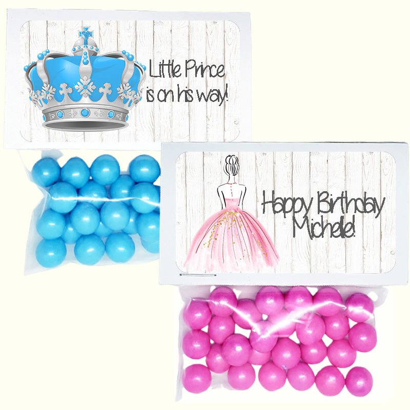 Personalized Prince or Princess Custom Treat Favor Bags and Toppers - Favors Today