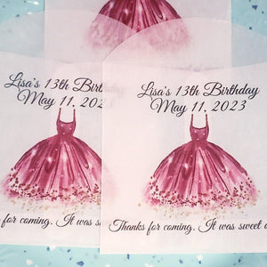 Personalized Princess Glassine Party Favor Bags - Favors Today