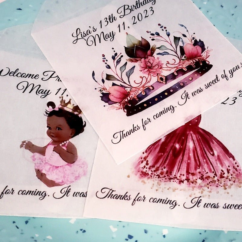 Personalized Princess Glassine Party Favor Bags - Favors Today