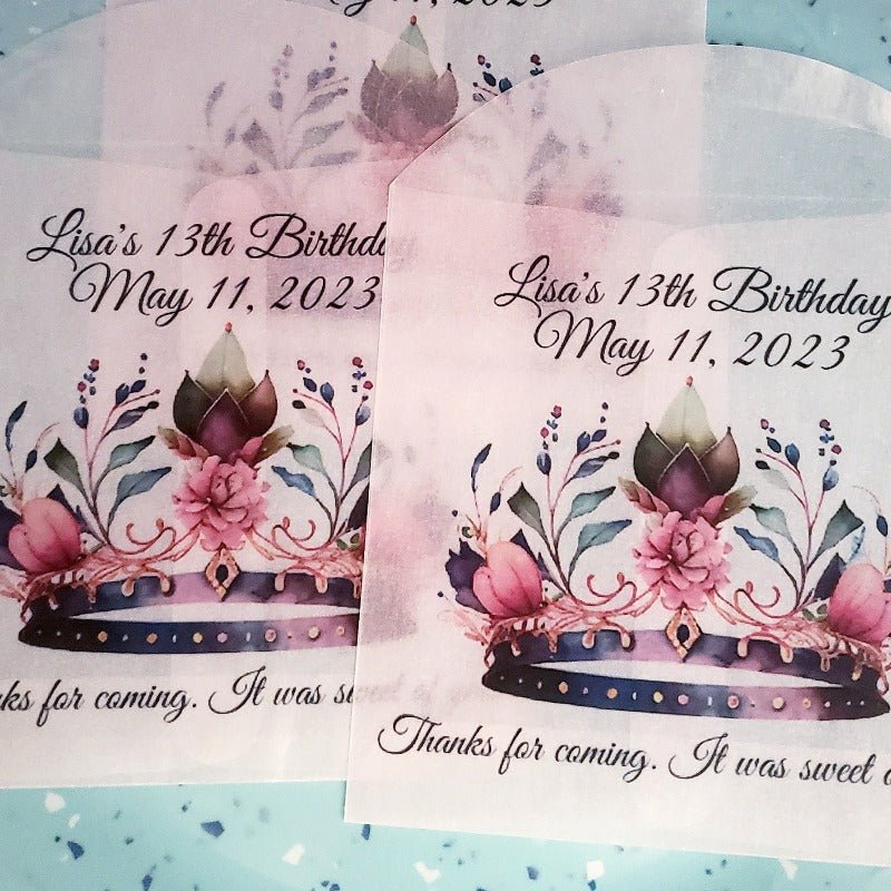 Personalized Princess Glassine Party Favor Bags - Favors Today