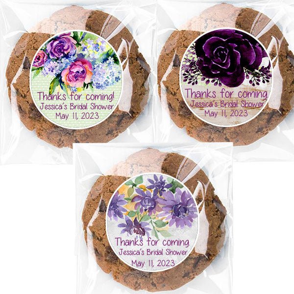 Personalized Purple Floral Cello Favor Bags Many Options - Favors Today