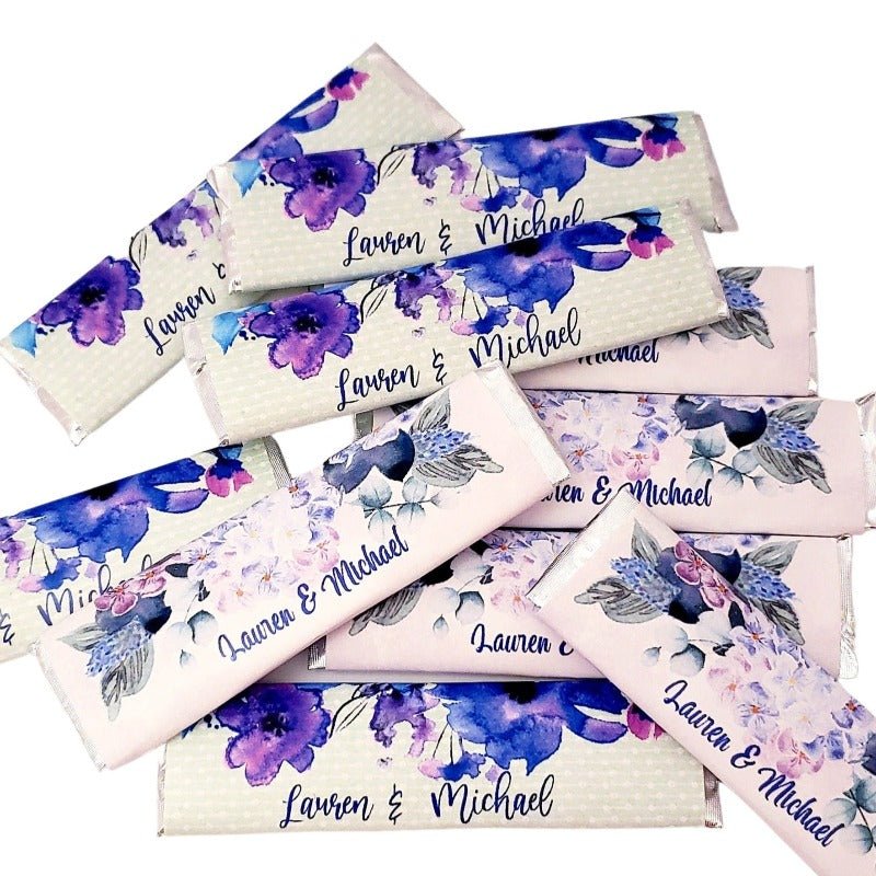 Personalized Purple Floral Gum Stick Party Favors - Favors Today
