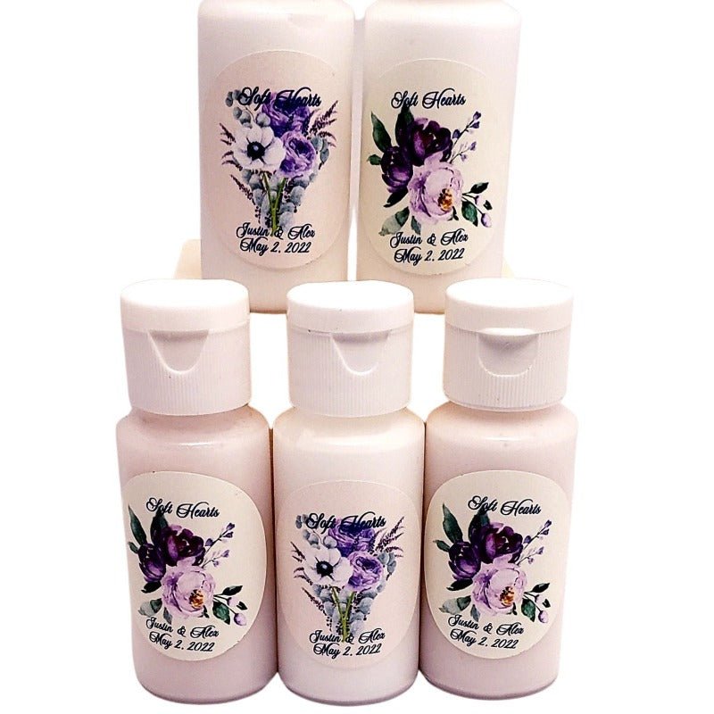 Personalized Purple Floral Hand Lotion Party Favors - Favors Today