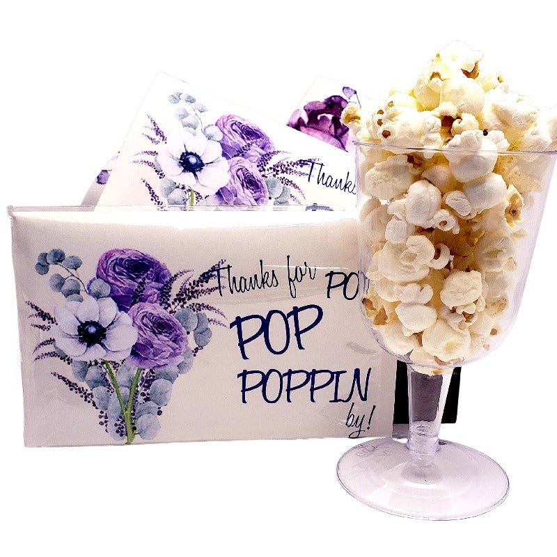 Personalized Purple Floral Microwave Popcorn Party Favors Many Options - Favors Today