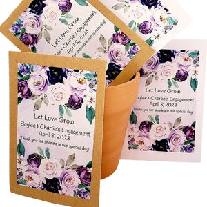 Personalized Purple Floral Seed Packet Party Favors Many Options - Favors Today